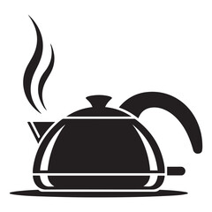 electric kettle Vector black silhouette. with white background