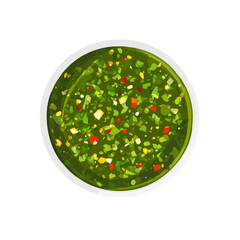 My very Simple flat 2D icon, chimichurri sauce isolated on a white background, vector, flat design, animation design, simple flat 2D icon, minimalist design, vector design, eps format