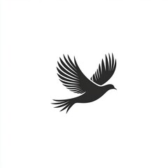 Obraz premium Dove in flight, peaceful sky, hope symbol, design element