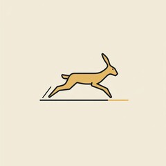 Gazelle running, desert background, speed, wildlife illustration