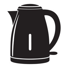 electric kettle Vector black silhouette. with white background