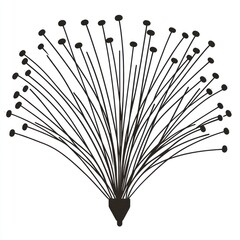 Obraz premium Flower, graphic, black, white, design, nature, illustration, background, art, decoration