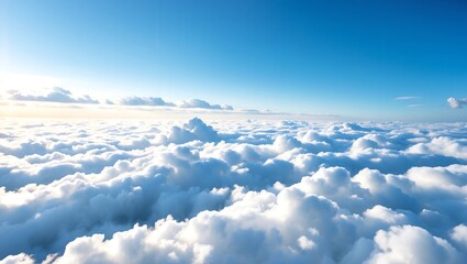 Fototapeta premium Clouds and sky from airplane window view beautiful
