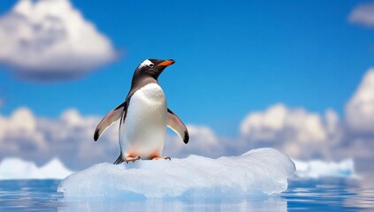 Obraz premium Gentoo penguin on an iceberg