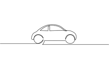 Modern city car continuous one line drawing. Sports car single line art illustration, Line Continuous Line Drawing background.