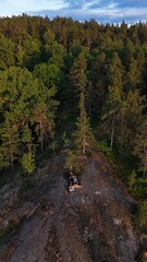 Aerial sky drone photos over Stockholm's Archipelago and islands, Sweden
