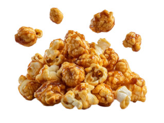 Caramel Popcorn: Delicious and irresistible close-up shot of caramel popcorn