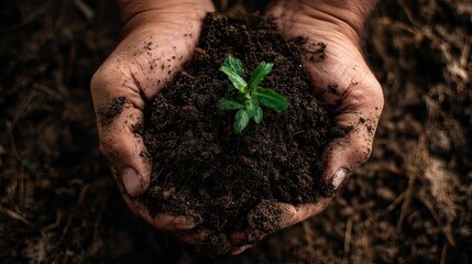 Nurturing growth planting a seed in soil garden photo natural environment close-up sustainability focus