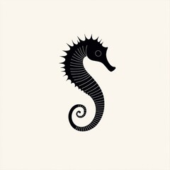 Fototapeta premium Seahorse ocean animal illustration, marine life design, white background, nature icon