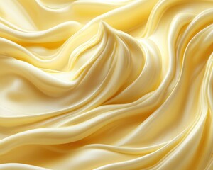 Fototapeta premium Creamy yellow folds, silky smooth