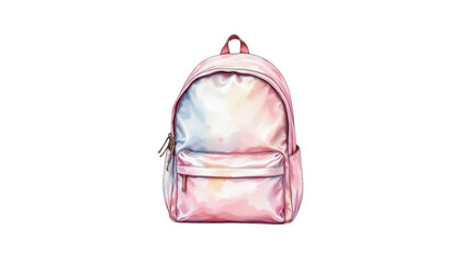 Fototapeta premium Vibrant pink and blue backpack, the perfect travel companion for your next adventure