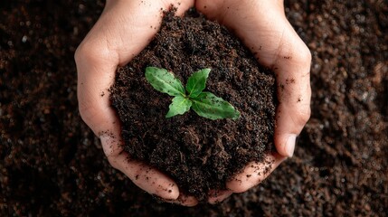 Planting new life nurturing a seedling in soil nature photography close-up growth concept