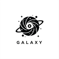 Creative and abstract galaxy for solar system and universe logo design vector editable