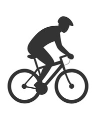 Obraz premium Cyclist Silhouette, Bike Ride Pose, Outdoor Cycling Illustration, Active Sports Art, On Transparent Background