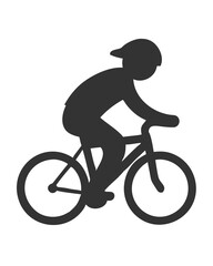 Fototapeta premium Cyclist Silhouette, Bike Ride Pose, Outdoor Cycling Illustration, Active Sports Art, On Transparent Background