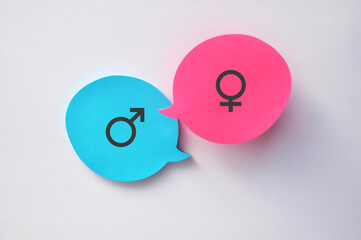 Communication between a man and a woman, dialogue
