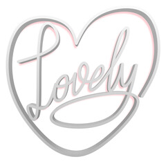 Obraz premium Beautifull line art Lovely text, with grey color and transparent background