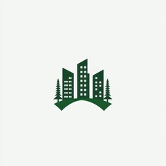Eco-friendly city skyline logo