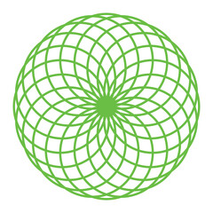 Green abstract circular floral mandala vector graphics design. 
