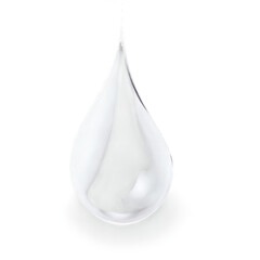 Water drop isolate on white background. Selective focus. drink