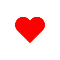 Red single heart vector icon, Romance and valentine's symbolic icon, Love indicator icon.