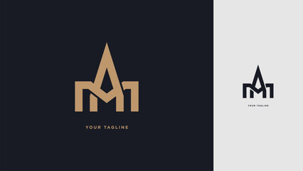 Luxury MA or AM Monogram Logo – Minimalist Modern Lettermark Design

