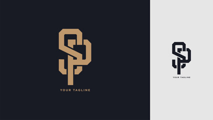 Luxury SP or PS Monogram Logo – Minimalist Modern Lettermark Design
