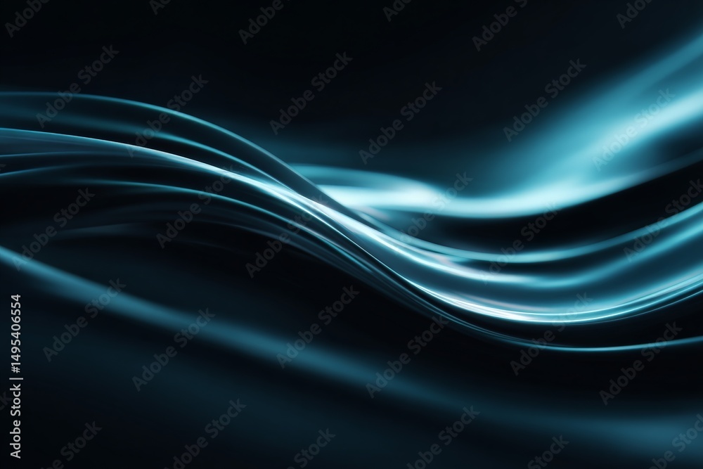 Aufkleber Elegantly flowing blue and black waves create a serene backdrop for mindfulness and relaxation practices
