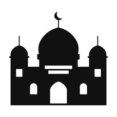 Islamic Mosque Silhouette Icons - Black Mosque Ellements