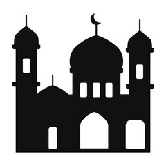 Islamic Mosque Silhouette Icons - Black Mosque Ellements