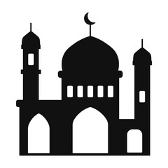 Islamic Mosque Silhouette Icons - Black Mosque Ellements