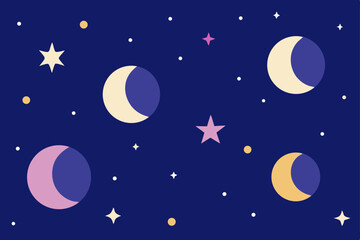 Fototapeta premium night sky with stars and moon
