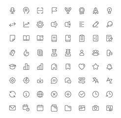 Minimalist icons representing various concepts and actions