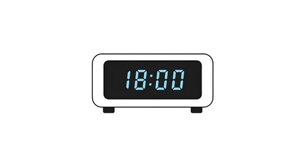 Digital Clock Showing 18 00 Illustration