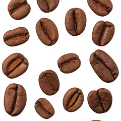 Coffee beans isolate on white background. Selective focus. drink