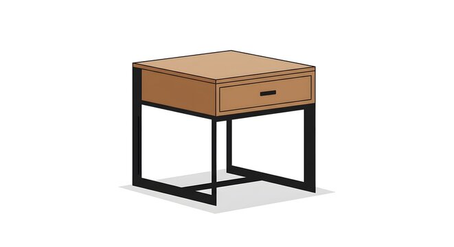 recommend clip art: Modern Bedside Table Illustration