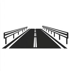 Highway bridge overpass, simple line drawing