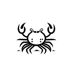 Simple crab illustration, black and white design