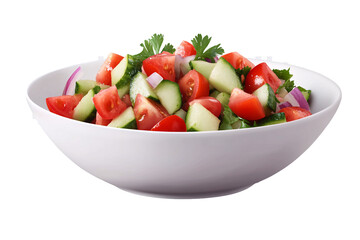 Isolated Fresh Salad in White Bowl