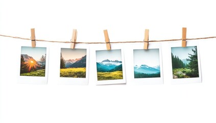 Instant photos of mountain landscapes