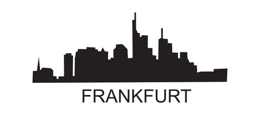 Frankfurt am Main skyline vector illustration. Modern city silhouette with iconic skyscrapers, ideal for travel, business, design, and Germany-themed creative projects.