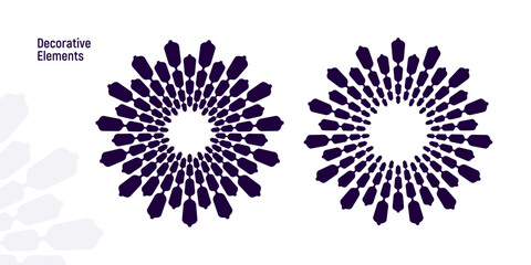 Abstract decorative elements in circle. Art design spiral as sign, logo or icon. A black figure on a white background vector illustration