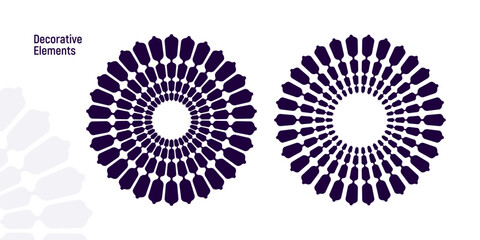 Abstract decorative elements in circle. Art design spiral as sign, logo or icon. A black figure on a white background vector illustration