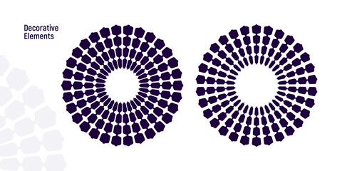 Abstract decorative elements in circle. Art design spiral as sign, logo or icon. A black figure on a white background illustration