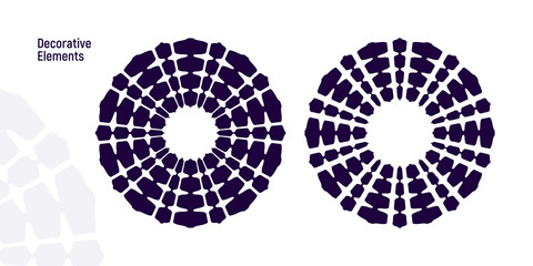 Abstract decorative elements in circle. Art design spiral as sign, logo or icon. A black figure on a white background illustration