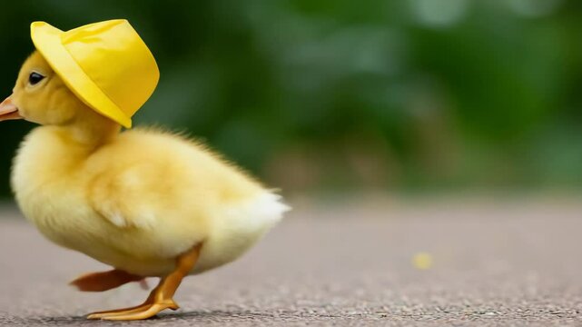 Duckling in a yellow hat