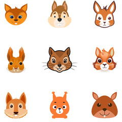 Obraz premium squirrel kath birali colour face vector
