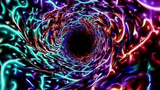A hypnotic animated-style abstract video featuring fractals smoothly morphing in vibrant blue and purple tones. The effect is mesmerizing, creating a sense of endless motion.