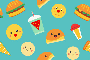 seamless background with birthday cake