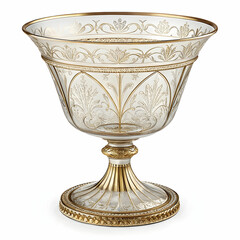 psd valuable antique glass cup on transparent back